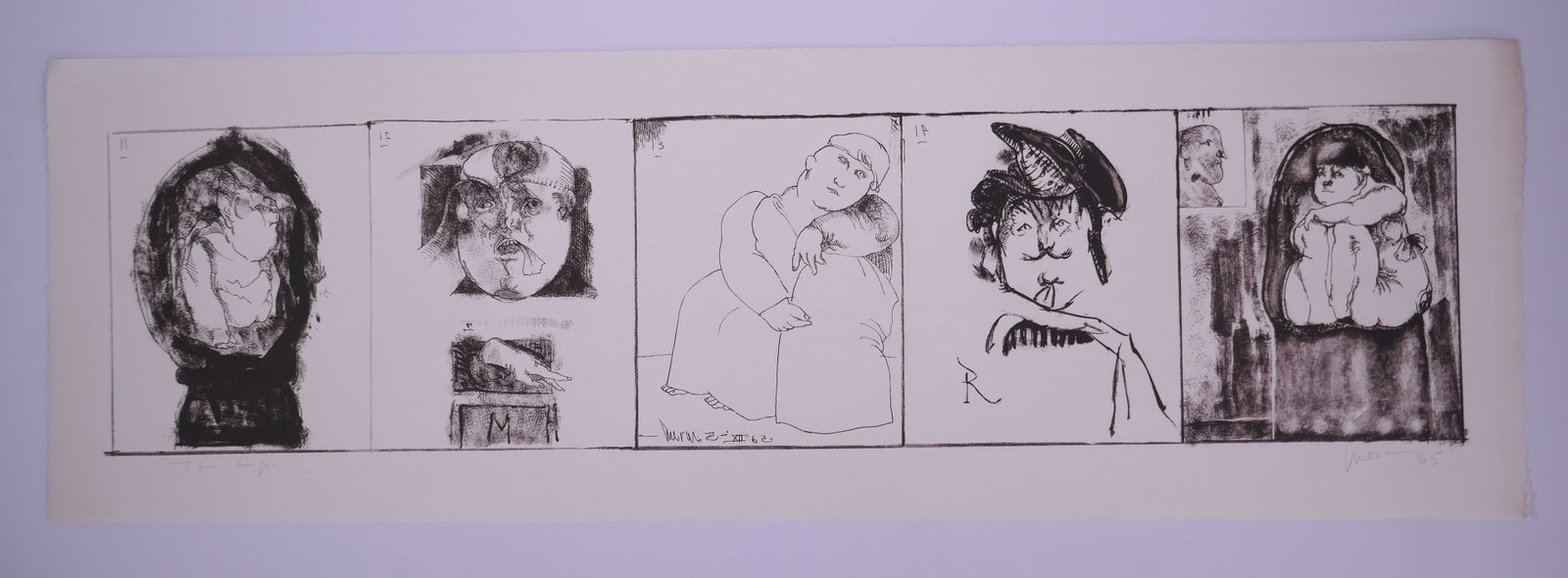 José Luis Cuevas (Mexican, 1934–2017), Cast of Characters, 1965 Lithograph (1 of 20)
