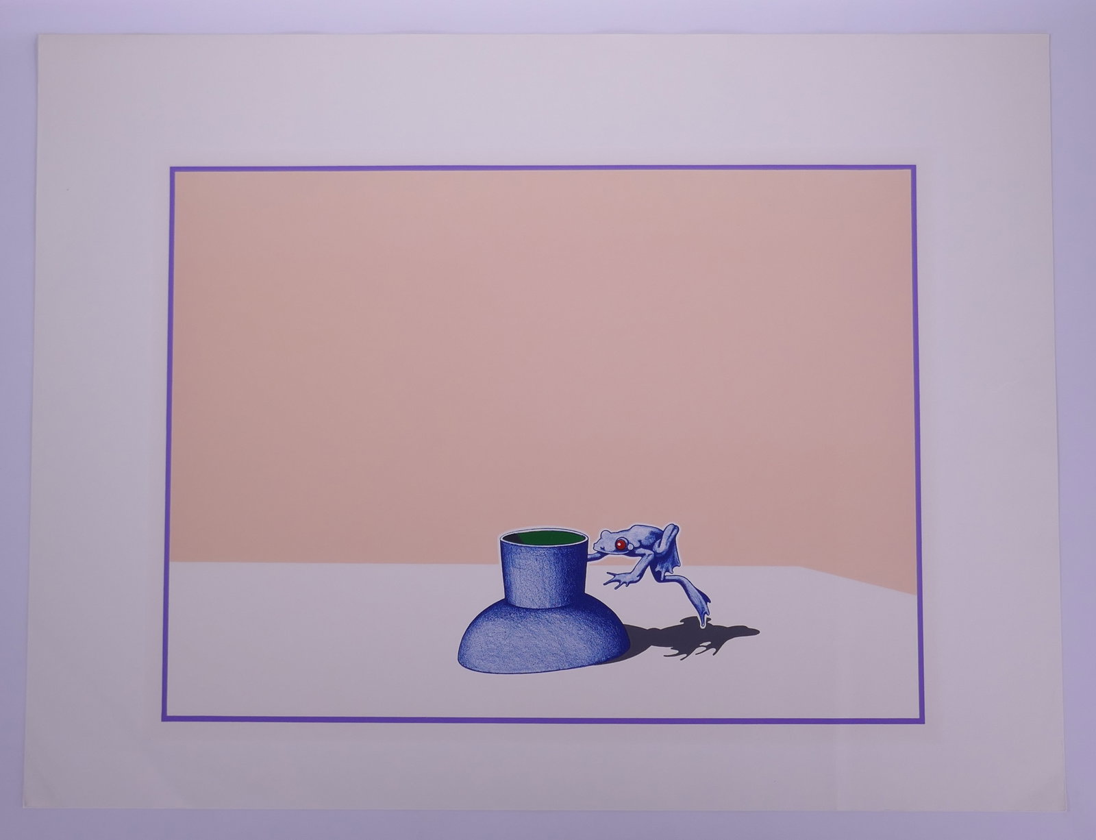 Kenneth Price (American, 1935–2012), Acrobatic Frog Cup, 1968 Color Lithograph: Kenneth “Ken” Price (American, 1935–2012) was a Los Angeles-born artist who helped establish ceramics as a serious form of contemporary sculpture. After earning his BFA from the University o