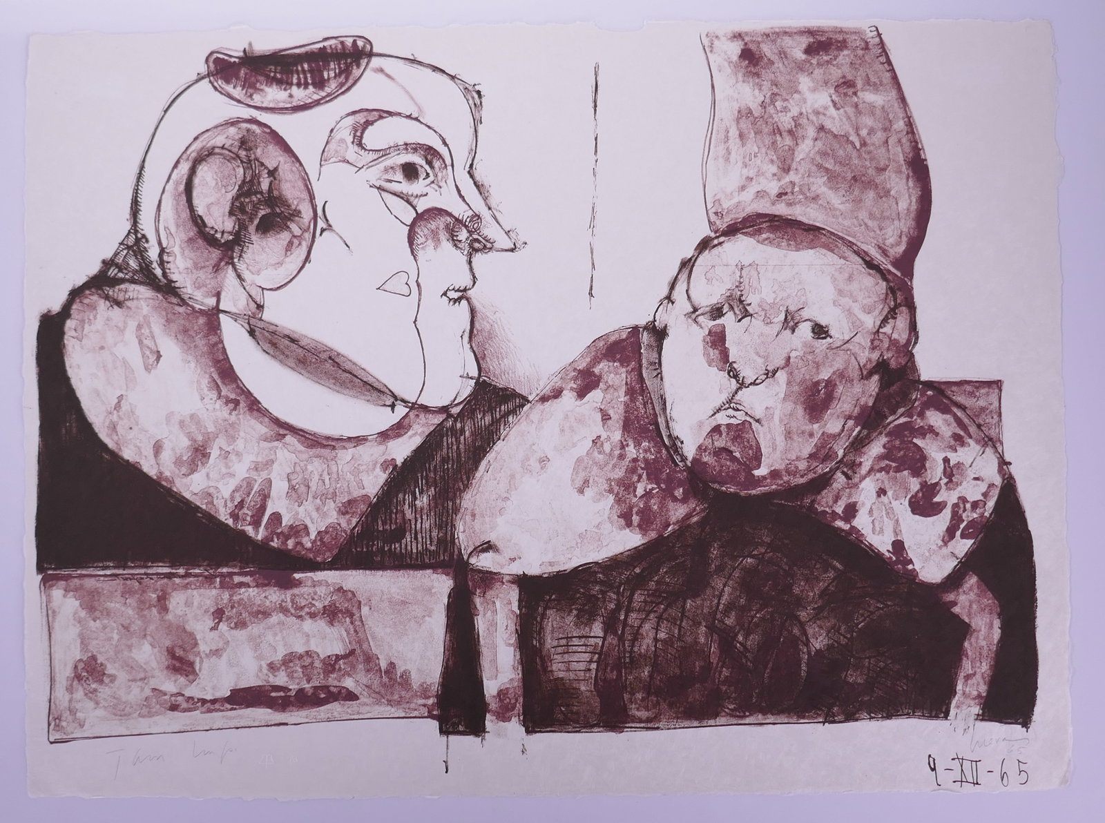 José Luis Cuevas (Mexican, 1934–2017), Double Portrait of Doctor Laforet, Charenton V, 1966: José Luis Cuevas (Mexican, 1934–2017) was a leading figure of Mexico's Generación de la Ruptura ("Breakaway Generation"), a movement that challenged the dominance of the Mexican muralist tradition