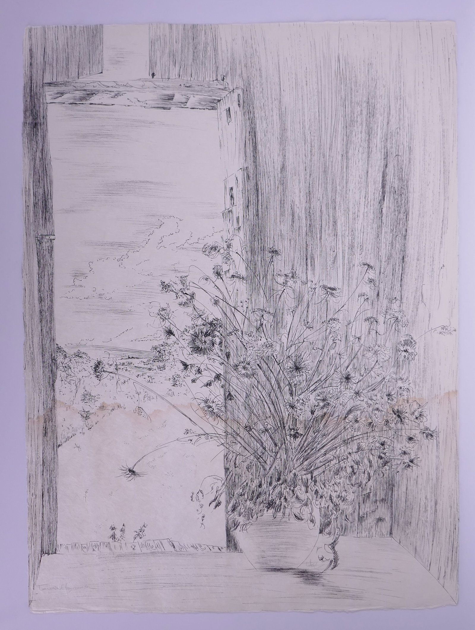 Peter Takal (American, 1905–1995), Flowers in Barn, Of Nature, Of Man XIV, 1963–1964 Lithograph (1 of 20)
