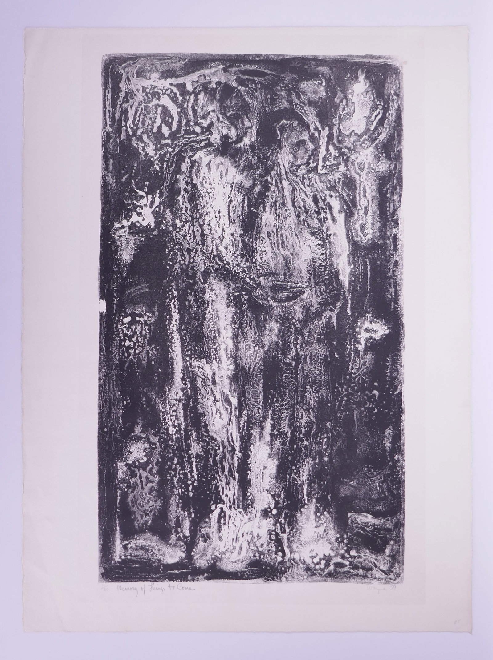 June Wayne (American, 1918–2011), Memory of Things to Come, 1959 Lithograph: June Wayne (American, 1918–2011) was a highly influential American printmaker, painter, designer, author, and educator best known for founding the Tamarind Lithography Workshop in Los Angeles in 196
