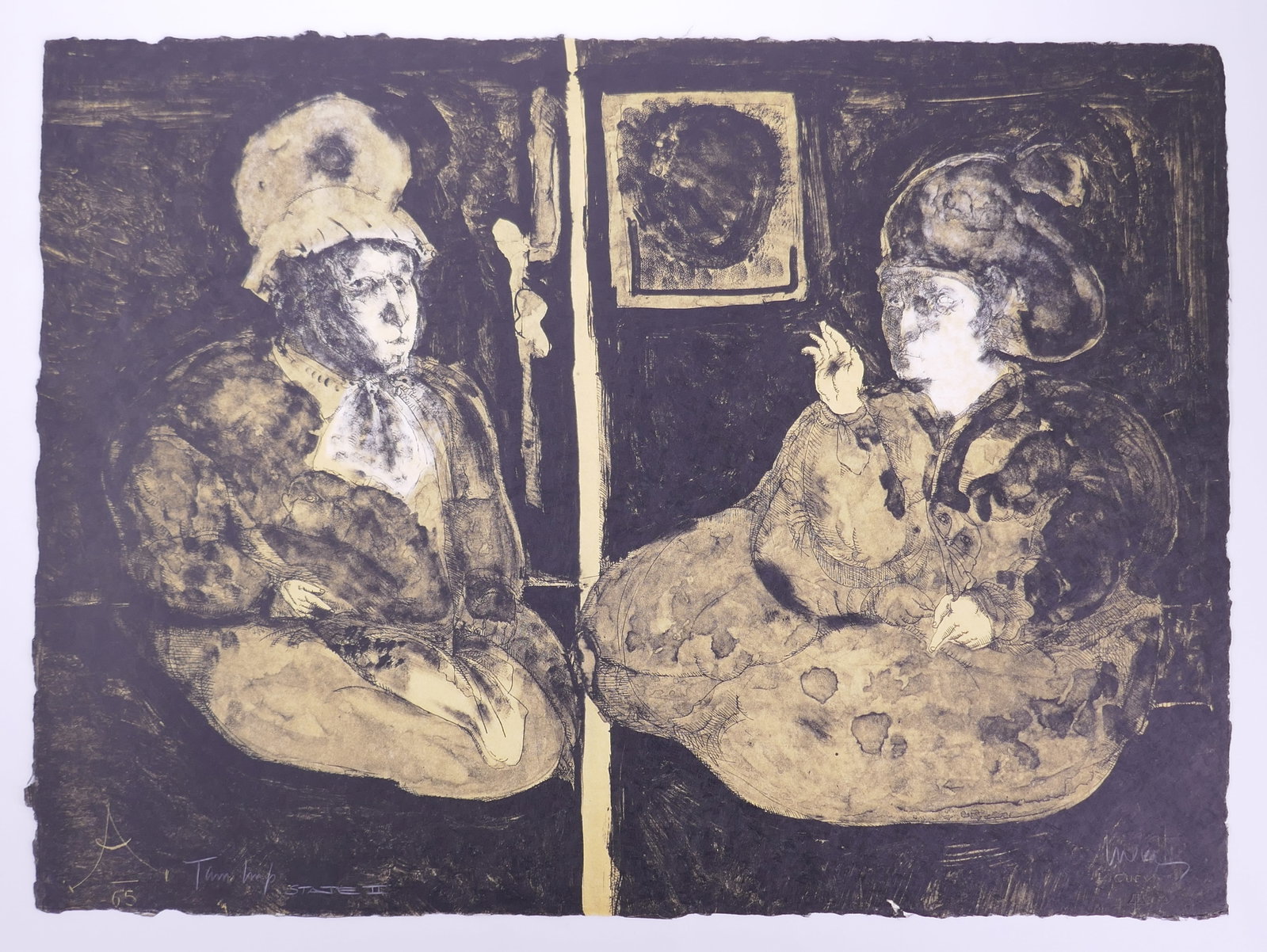 José Luis Cuevas (Mexican, 1934–2017), The Marriage of Arnolfini Charenton XIII, 1966 Lithograph: José Luis Cuevas (Mexican, 1934–2017) was a leading figure of Mexico's Generación de la Ruptura ("Breakaway Generation"), a movement that challenged the dominance of the Mexican muralist tradition