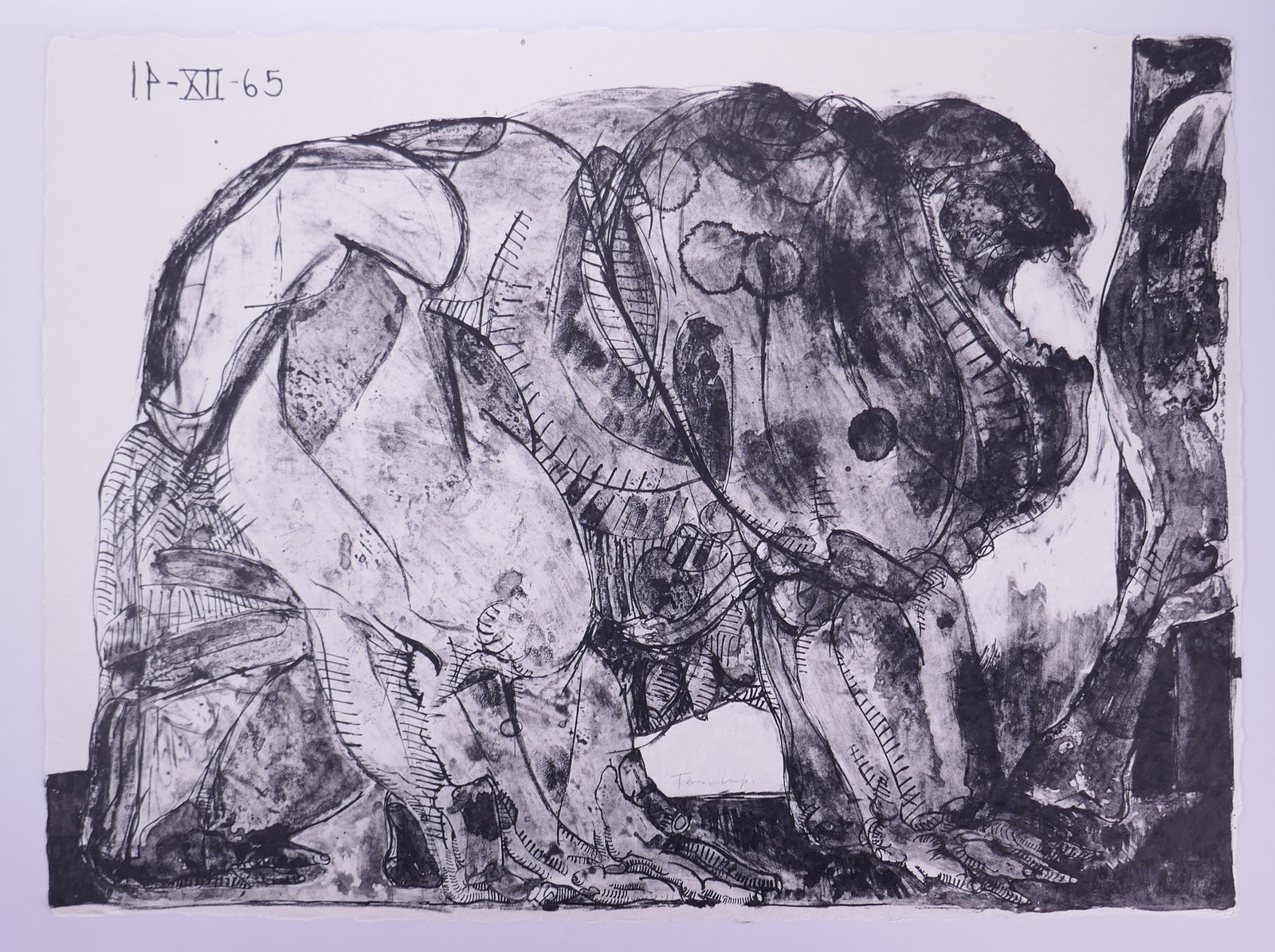 José Luis Cuevas (Mexican, 1934–2017), Beast Eating, Charenton XII, 1965 Lithograph (1 of 20)