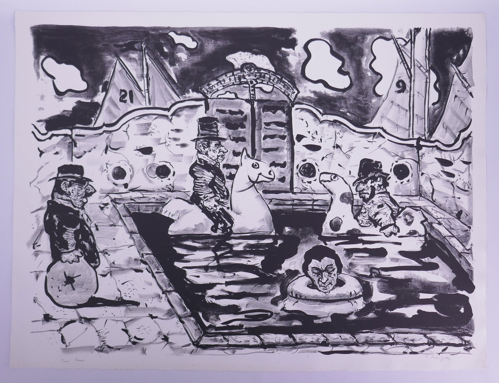 Seymour Rosofsky (American, 1924–1981), Untitled, The Good Burghers of Lunidam IV, 1968 Lithograph (1 of 20)