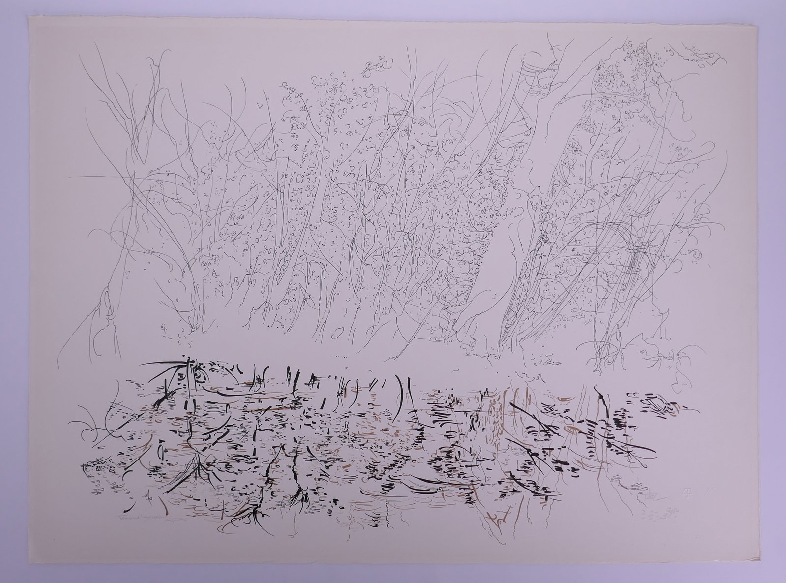 Peter Takal (American, 1905–1995), Autumn Lake, from Of Nature, Of Man XVI, 1964 Color Lithograph (1 of 20)