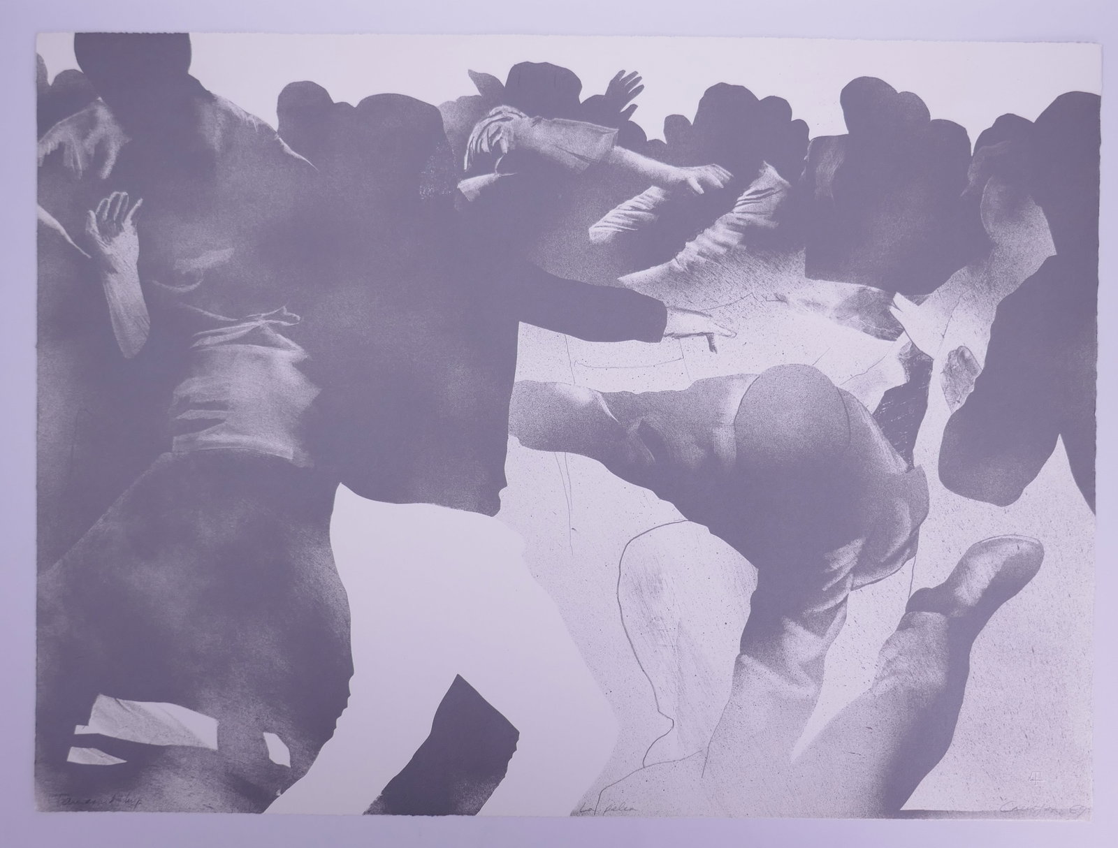 Rafael Canogar (Spanish, b. 1935), La Pelea, La Violencia IV, 1969 Lithograph: Rafael Canogar (Spanish, b. 1935) is a painter and printmaker who emerged in Madrid during the late 1950s as a founding member of the El Paso group. After studying with Daniel Vázquez Díaz, he devel