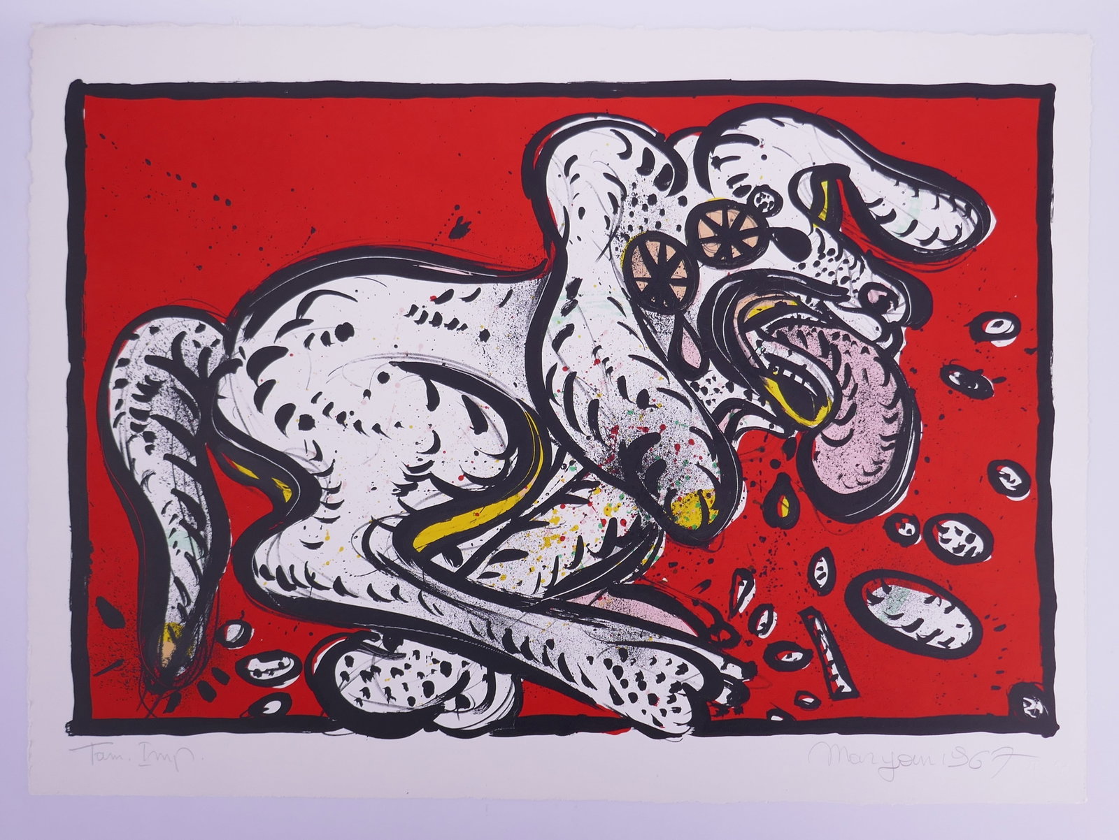 Maryan S. Maryan (Polish-American, 1927–1977), Untitled, 1967 Color Lithograph: Maryan S. Maryan (Polish-American, 1927–1977), born Pinchas Burstein, was a painter and printmaker whose distorted figures brought an abrasive, darkly comic form of Expressionism into postwar art. T