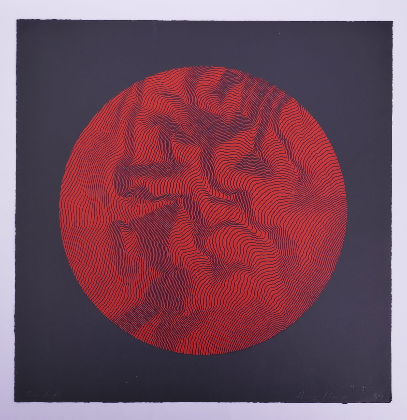 Henry Pearson (American, 1914–2006), Black on Red, 1964 Color Lithograph (1 of 20)
