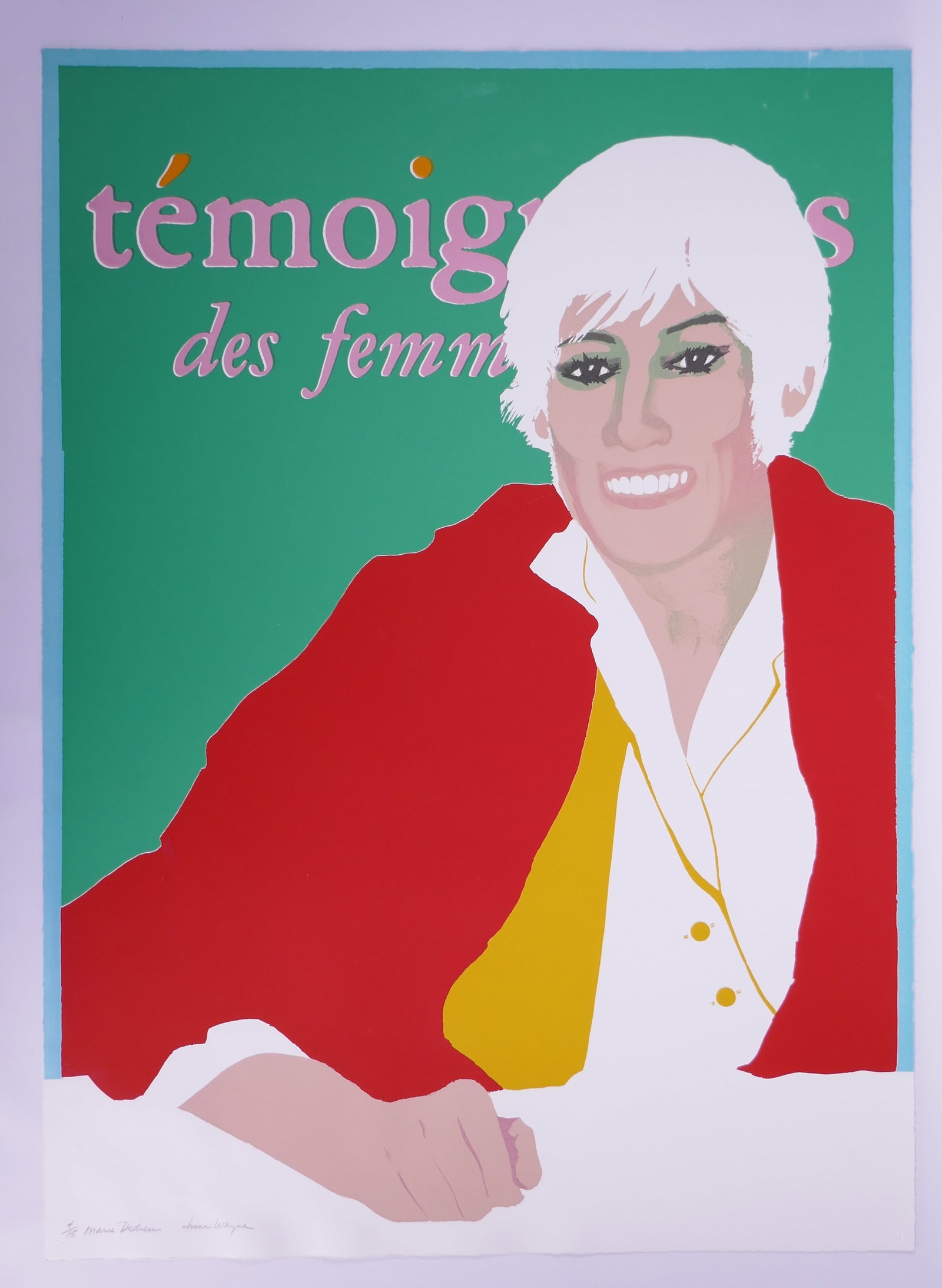 June Wayne (American, 1918–2011), Marie Dedieu, 1985 Color Lithograph: June Wayne (American, 1918–2011) was a highly influential American printmaker, painter, designer, author, and educator best known for founding the Tamarind Lithography Workshop in Los Angeles in 196