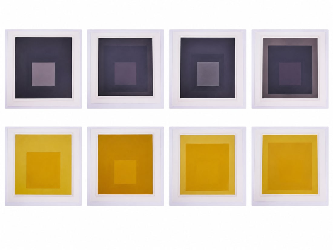 Josef Albers (American, 1888–1976), Midnight and Noon 1964, Set of 8 Color Lithographs (1 of 20)