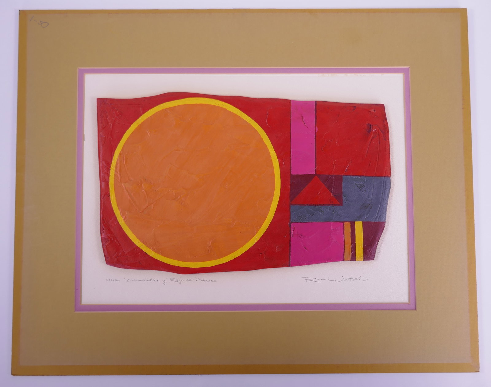 Ross Wetzel (American, 1917–2013), Amarillo y Rojo de Mexico, Acrylic Painting on Plaster (1 of 20)