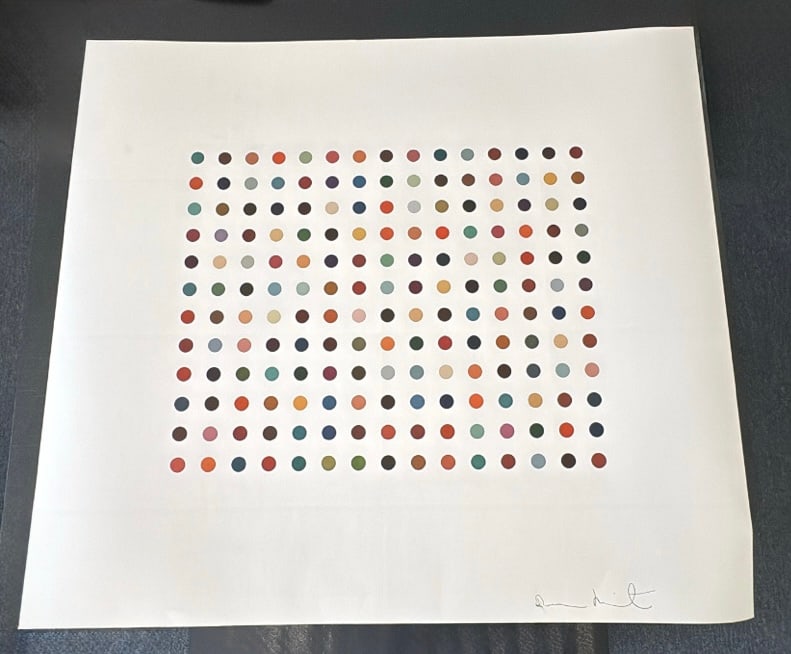 Damien Hirst (Pyronin Y) Print: Damien Hirst(Pyronin Y), Print in colors on heavy wove paper, 2005, this is an artists proof, Measures 40.75 X 45.74 in.