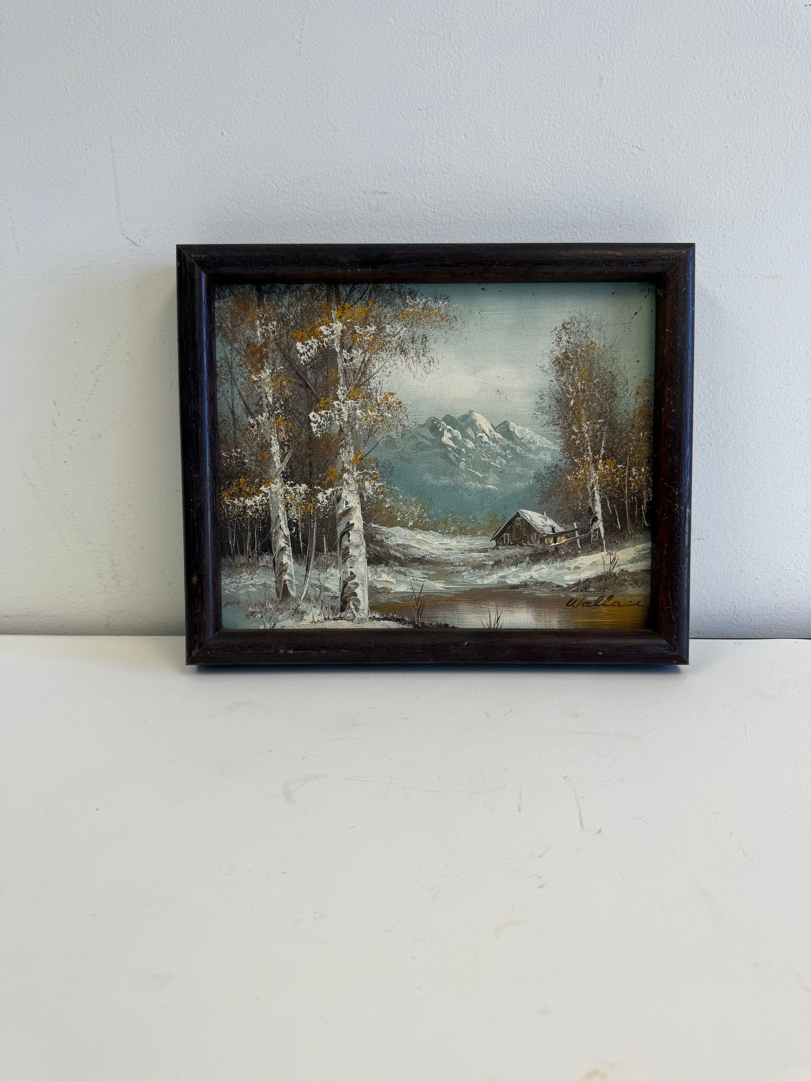 Wallace"oil on canvas" Landscape: Wallace "oil on canvas" Landscape, measures 9.25 X 11 in Framed