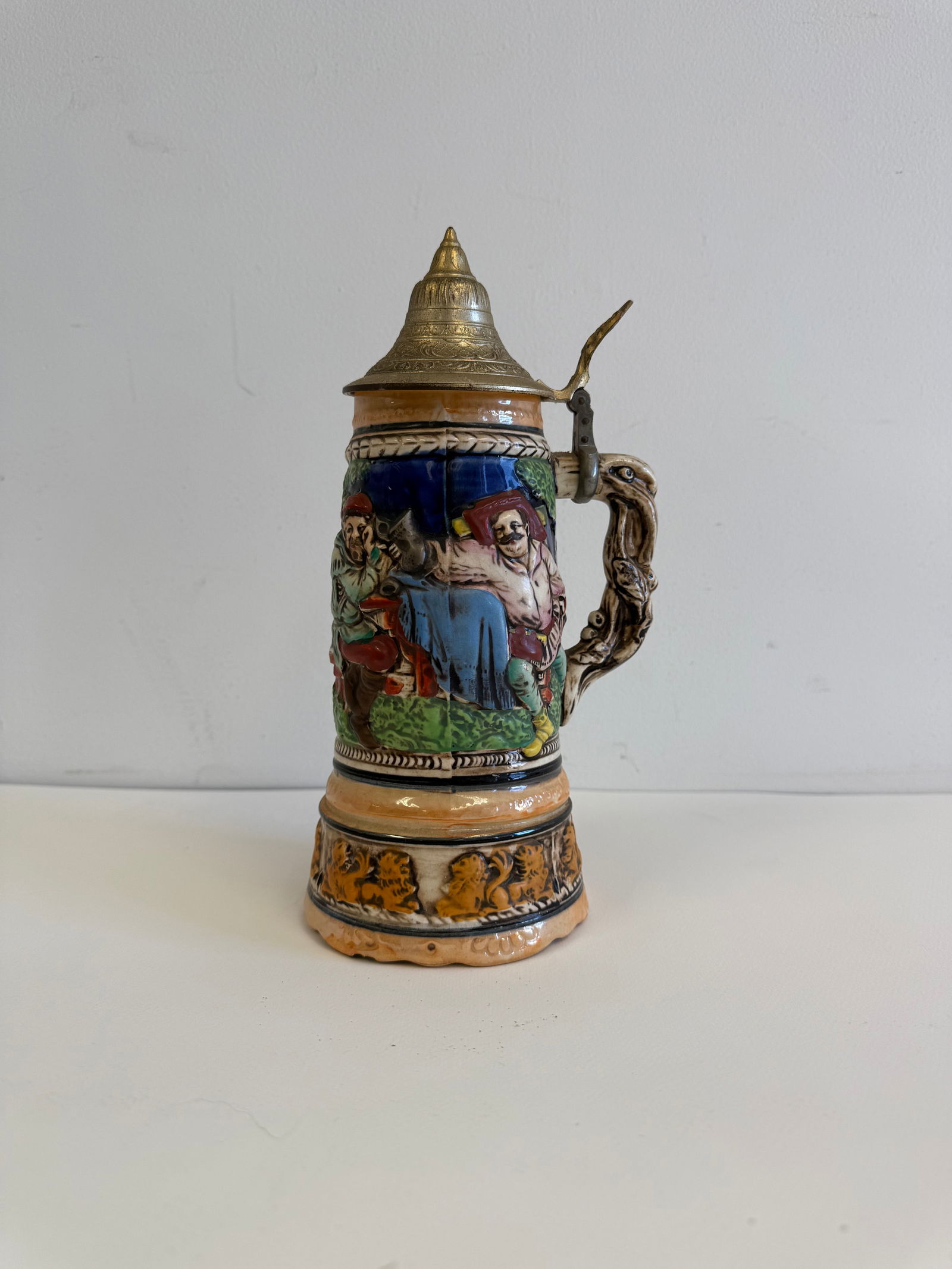 Vintage German Beer Stein: Vintage German Beer Stein with lid and a musical mechanism in the base. Good condition