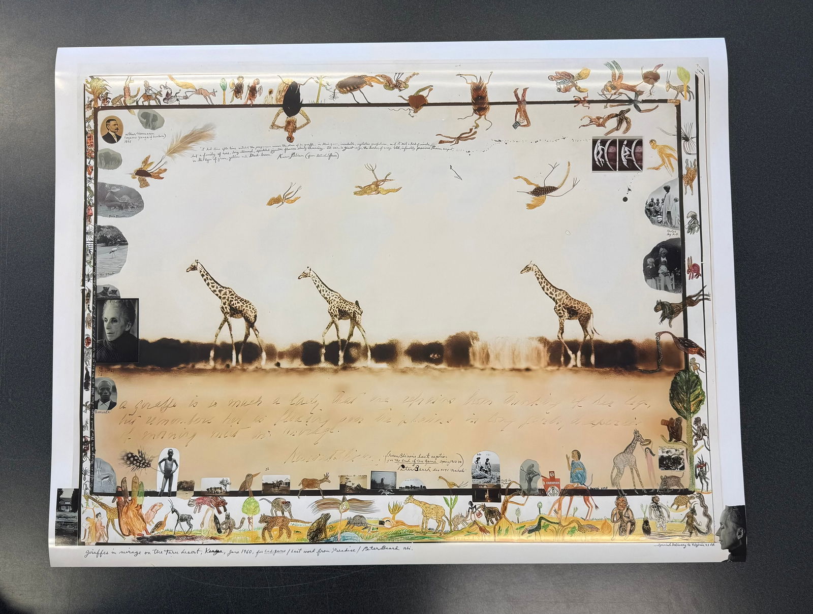 Peter Beard, Giraffes in Mirage on the Taru Desert, Kenya, June, 1960 (1 of 1)