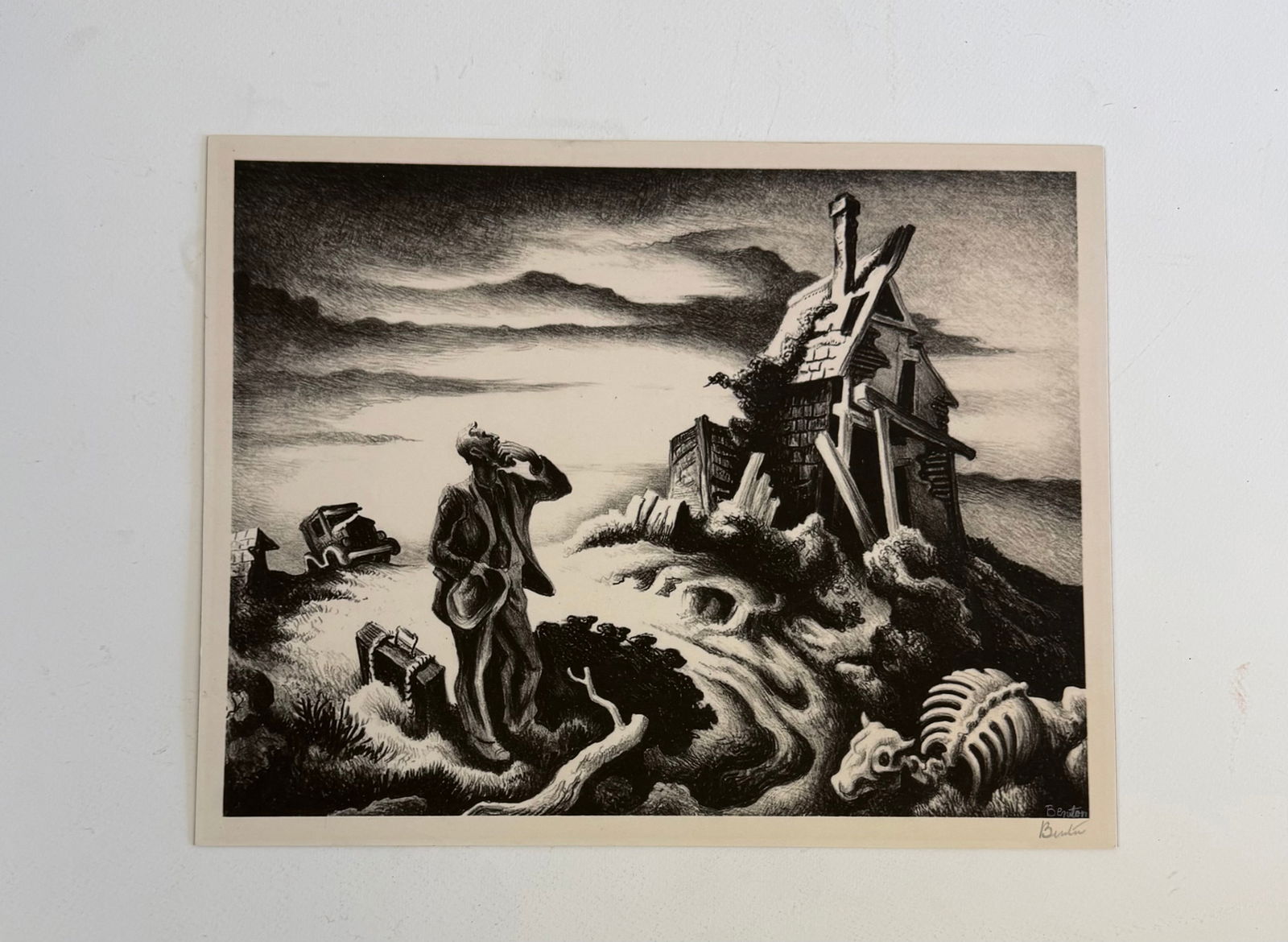 Thomas Hart Benton - Prodigal Son: THOMAS HART BENTON(1889-1975) The Prodigal Son, on BKRives paper, 1942, Pencil signed, with full margins, measures approx 10.75 X 15 inches, Print date unknown