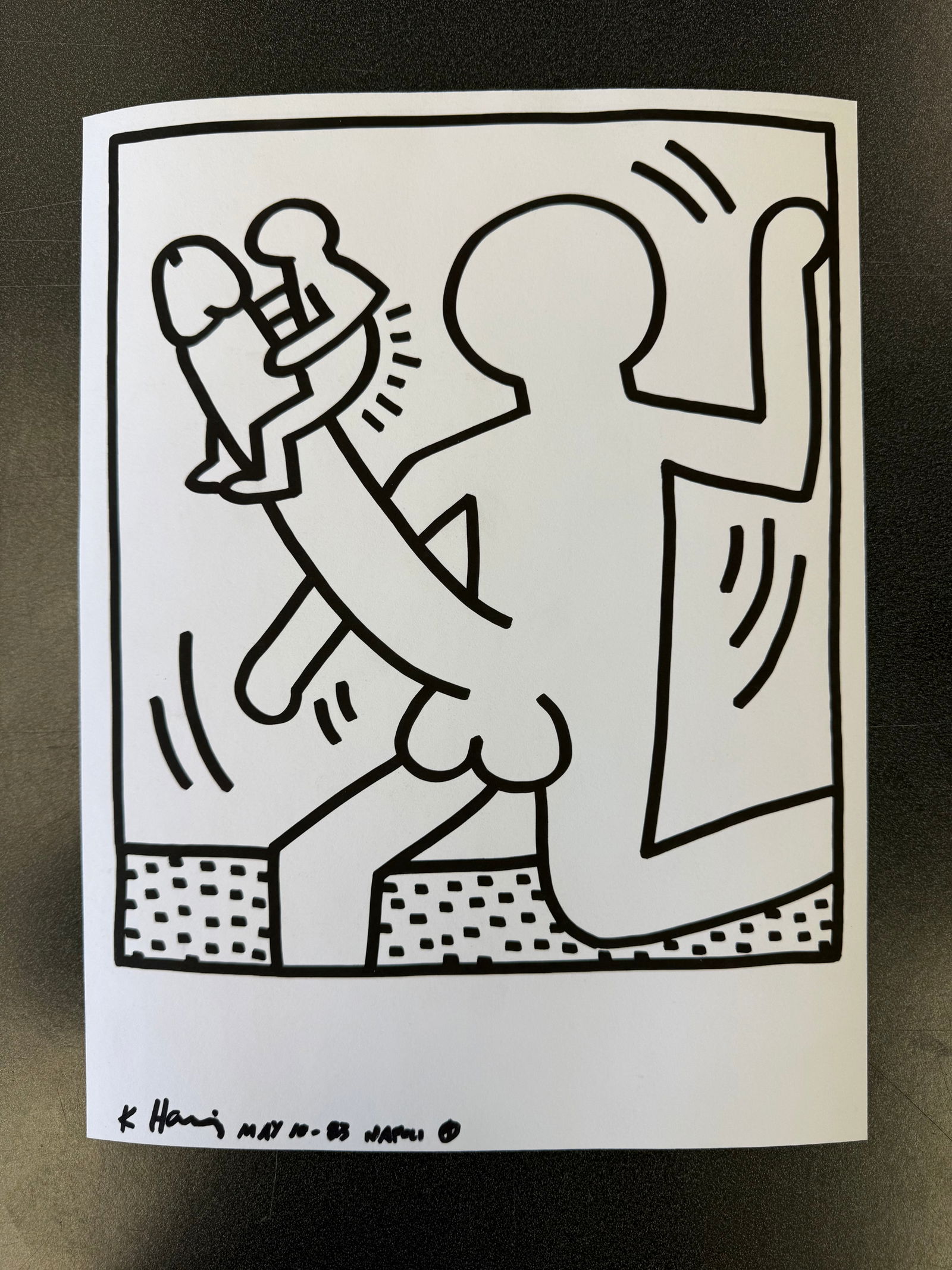 Keith Haring - Untitled XXIII: Keith Haring - Untitled XXIII, Measures 12.50 X 9.50 inches, Signed in the marker
