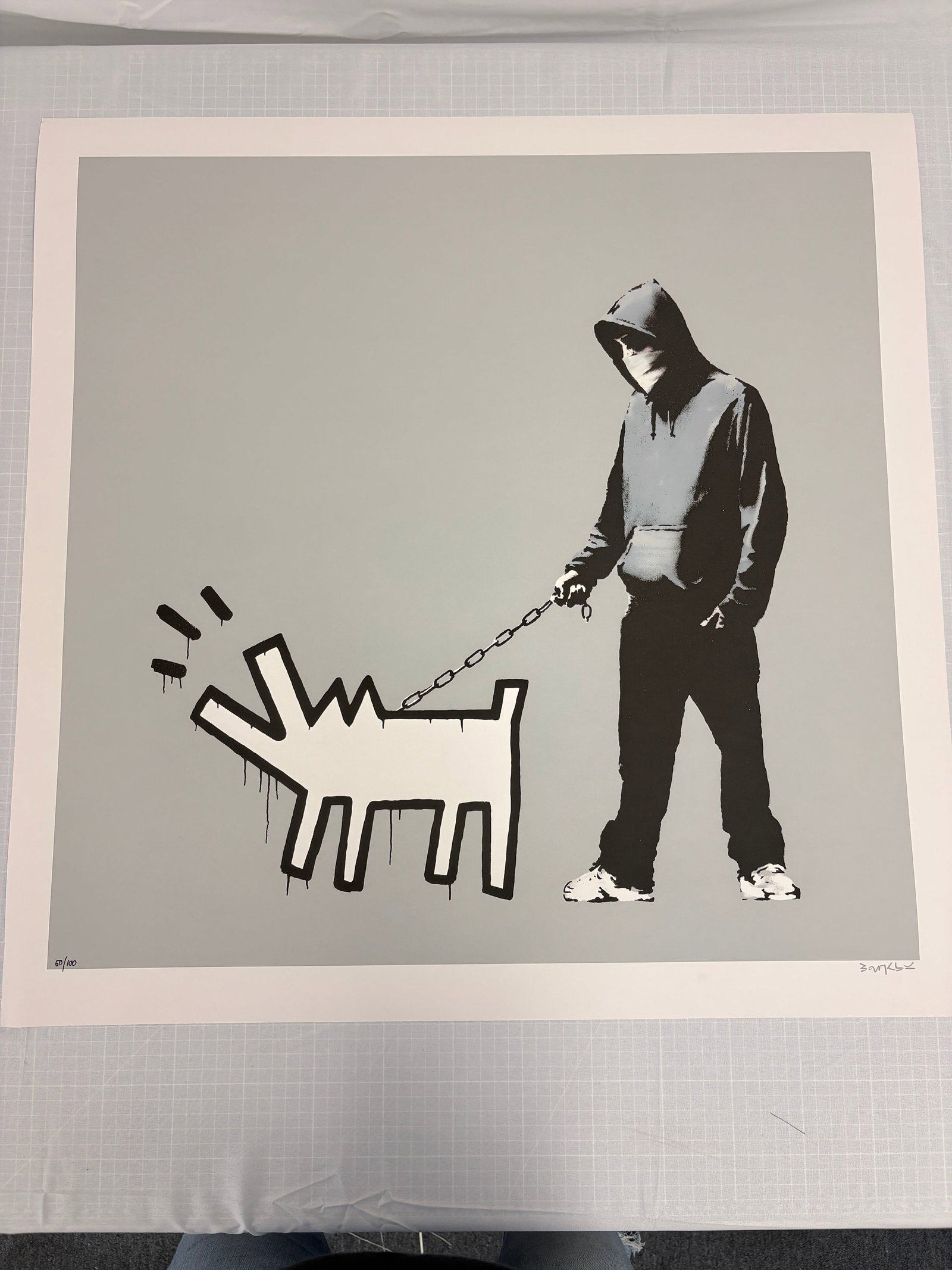 Banksy "Choose Your Weapon" Sold After: Banksy "Choose Your Weapon", on arches paper,measures 27.6 X 27.6 inches, Sold After as These are part of the estate sale and we do not have a COA. This Lithograph does not carry established document