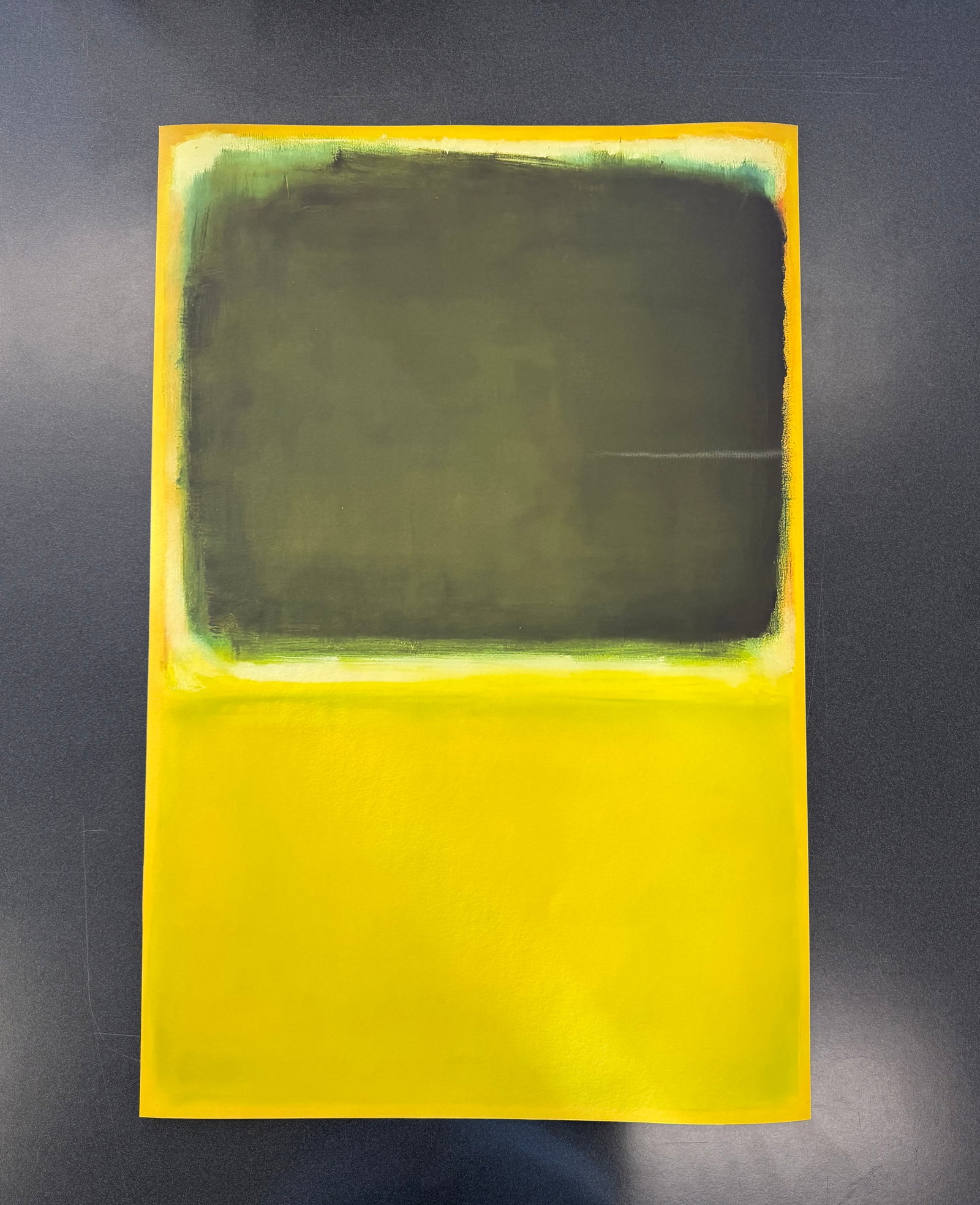 Mark Rothko (Yellow) Print Sold After: Mark Rothko (Yellow) on Heavy Wove Paper, Measures 37 X 25 in This item is being sold as (after). These are part of the estate sale and we do not have a COA. This Lithograph does not carry established