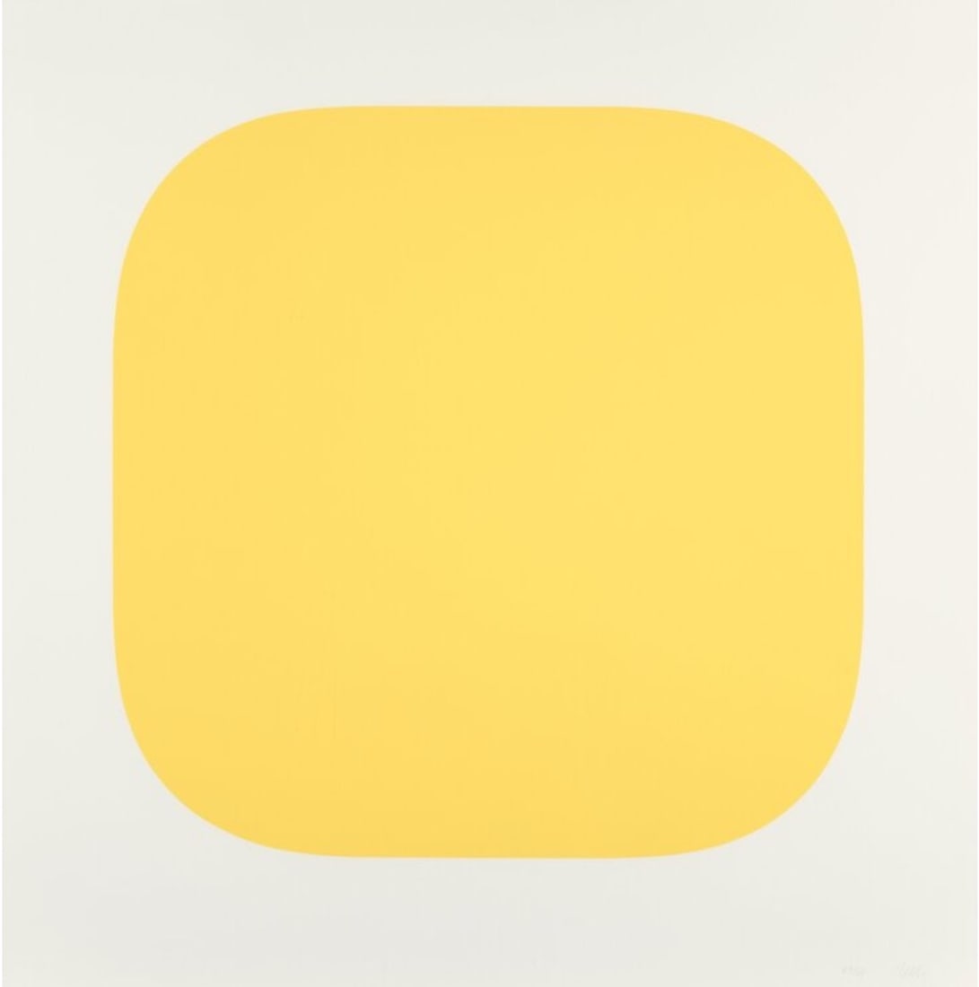 Ellsworth Kelly "Yellow" (after): "Yellow" Ellsworth Kelly (after) Lithograph in yellow, on BFK Rives Paper. Measures 29x29 inches. These are part of the estate sale and we do not have a COA. All lots offered in our auctions are sold 