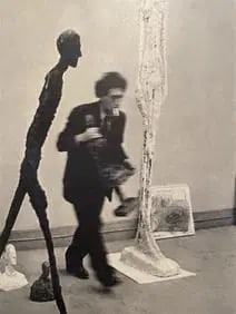 Henri Cartier-Bresson "Alberto Giacometti, Walking Man" Print After: Henri Cartier-Bresson "Alberto Giacometti, Walking Man" Print After Print on Kodak photo paper, measuress 8x10 in. Framed. These are part of the estate sale and we do not have a COA. All lots offered 