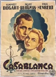 Casablanca Movie Poster: Casablanca Poster , Linen backed, Measures 27.00 X 42.00 Inches, Unknown printing date These are part of the estate sale and we do not have a COA. All lots offered in our auctions are sold strictly on