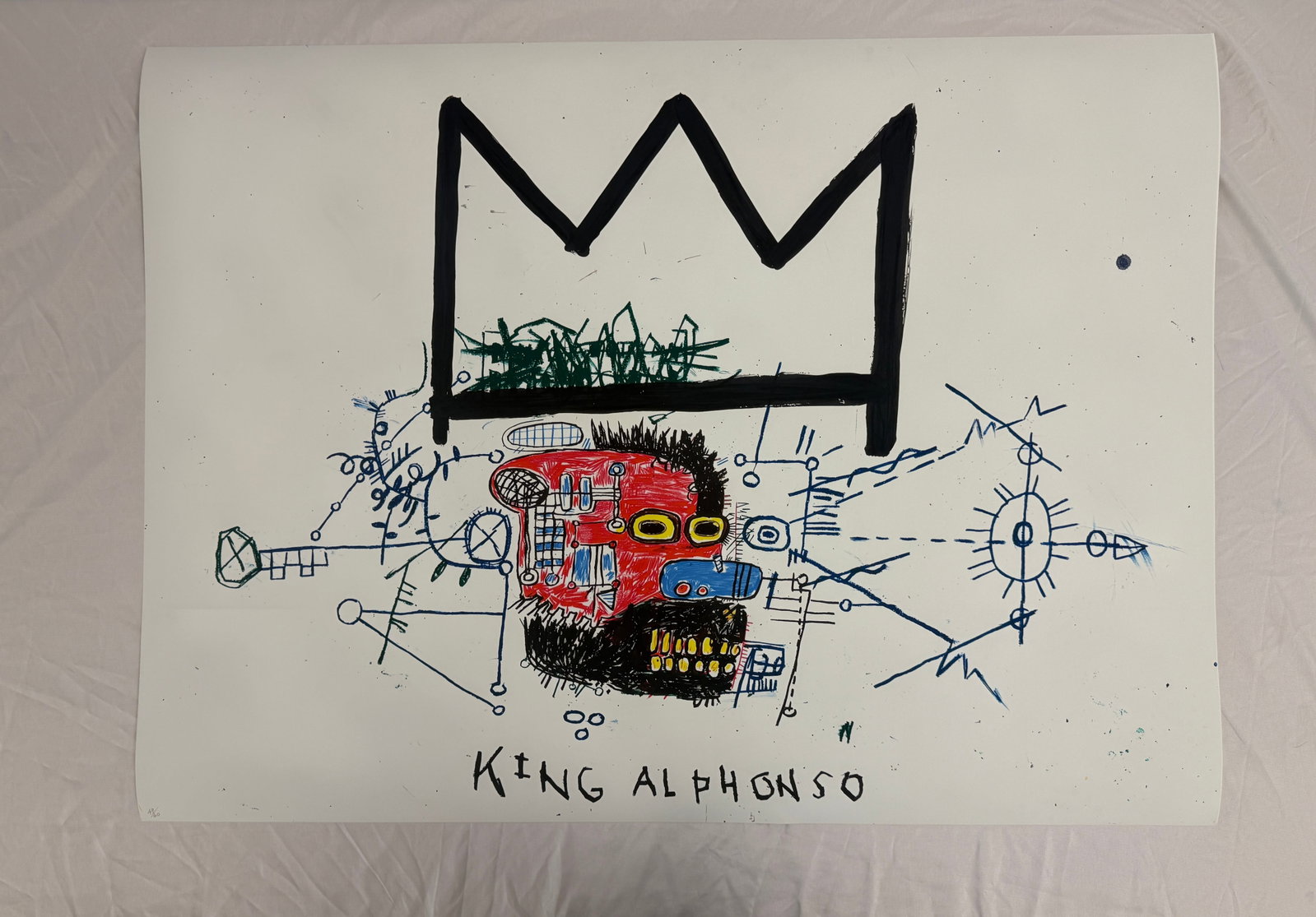 Jean-Michel Basquiat 'King Alphonso' Print afer (1 of 1)