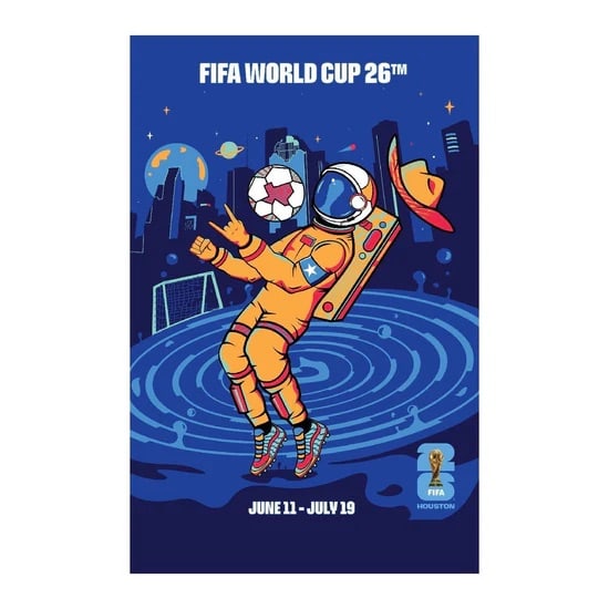 FIFA World Cup 202 Houston Host City Poster: .FIFA World Cup 2026™ Houston Host City Poster, Printed on archival paper. Measures 22x34 in. All lots offered in our auctions are sold strictly on an "AS IS" basis. Any descriptions regarding an it