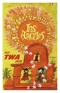 TWA Los Angeles Travel Poster: TWA Los Angeles Travel poster, printed on Archival paper, linen backed. measures 22x34 inches. These are part of the estate sale and we do not have a COA. All lots offered in our auctions are sold str