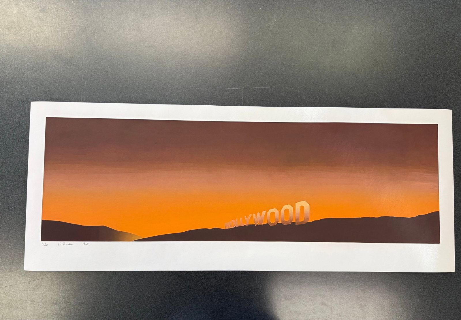 ED RUSCHA "Hollywood Print in Colors" Sold After (1 of 1)