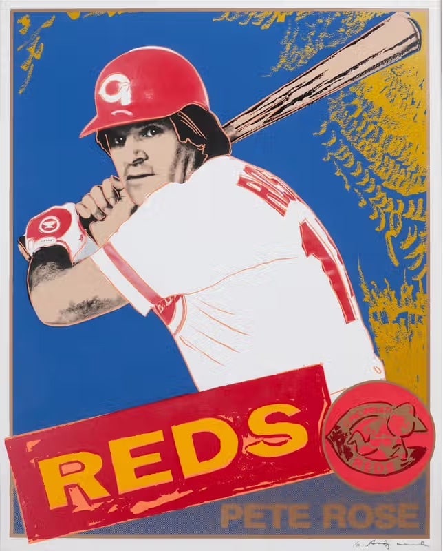 Andy Warhol "Pete Rose" Print Sold After: Andy Warhol "Pete Rose", on Heavy wove paper,measures 39.4 x 31.5 inches approx. Unknown print date. Sold After as These are part of the estate sale and we do not have a COA. This Lithograph does not 