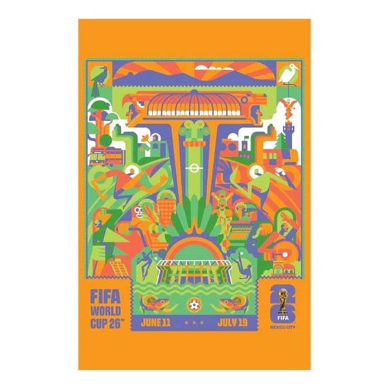 FIFA World Cup 2026™ Mexico City Host City Poster: FIFA World Cup 2026™ Mexico City Host City Poster, Printed on archival paper. Measures 22x34 in. All lots offered in our auctions are sold strictly on an "AS IS" basis. Any descriptions regarding