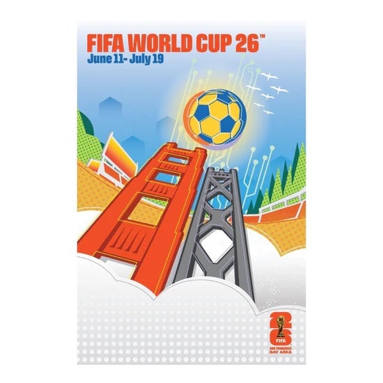 FIFA World Cup 2026™ San Francisco Bay Area Host City Poster: FIFA World Cup 2026™ San Francisco Bay Area Host City Poster, Printed on archival paper. Measures 22x34 in. All lots offered in our auctions are sold strictly on an "AS IS" basis. Any descriptions