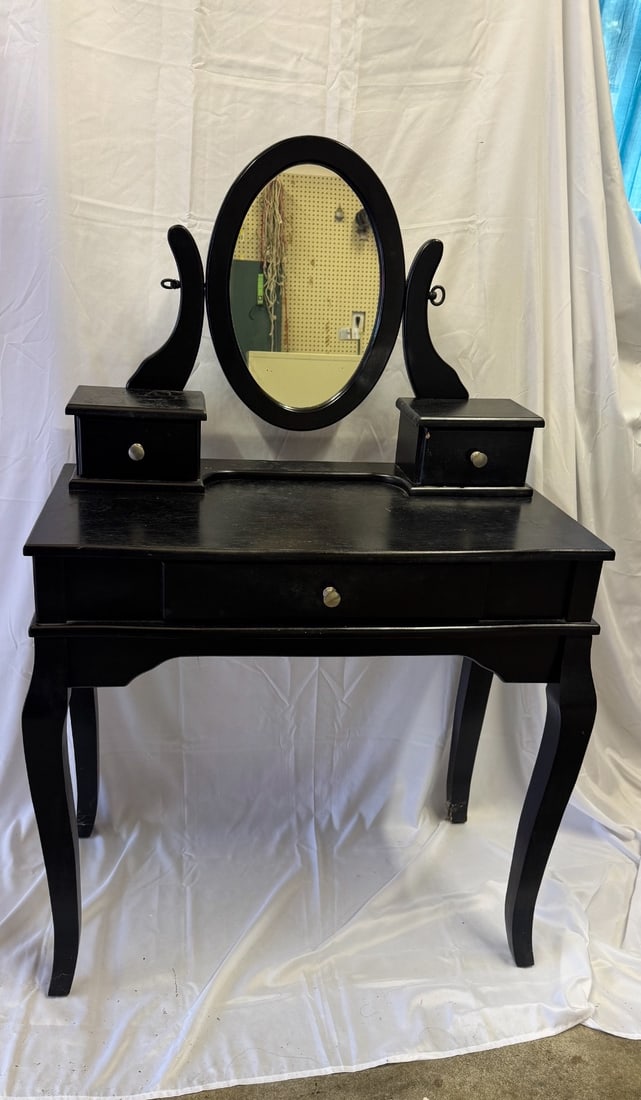 Antique Vanity with Mirror and Chair (1 of 8)