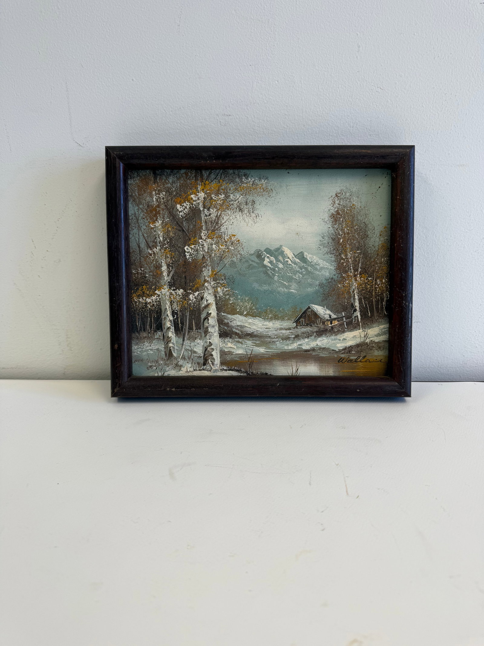 G.J.Stegman "Winter Sunset" 1981 sold after: G.J.Stegman "Winter Sunset" 1981 oil on canvas, measures 20 X 16,The word "after" is used for a print that reproduces a work of art by the named artist in another medium. These are part of the estate 