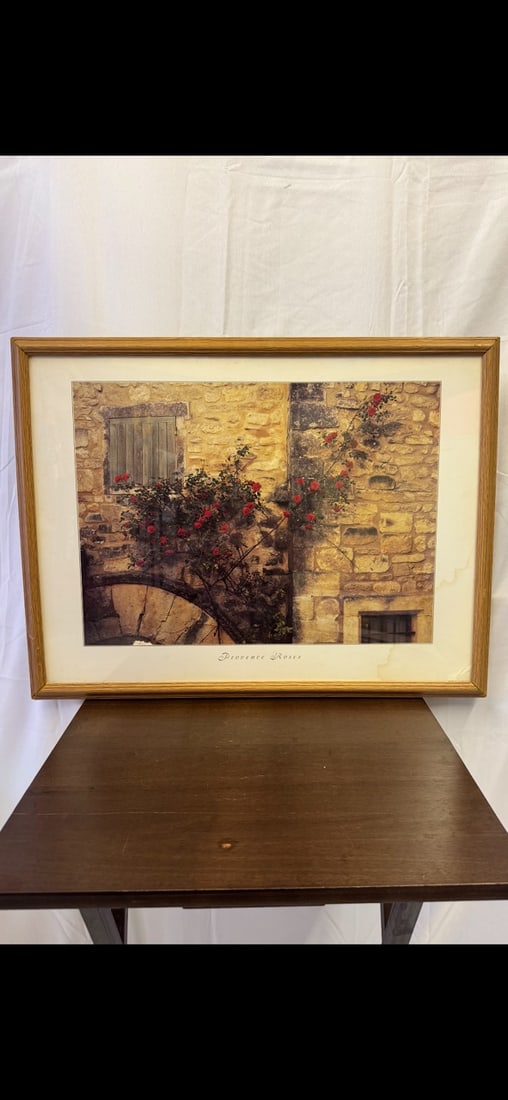 Provenance Roses Painting Framed: Framed Art print titled Provenance Roses.These are part of the estate sale and we do not have a COA. All lots offered in our auctions are sold strictly on an "AS IS" basis. Any descriptions regarding 