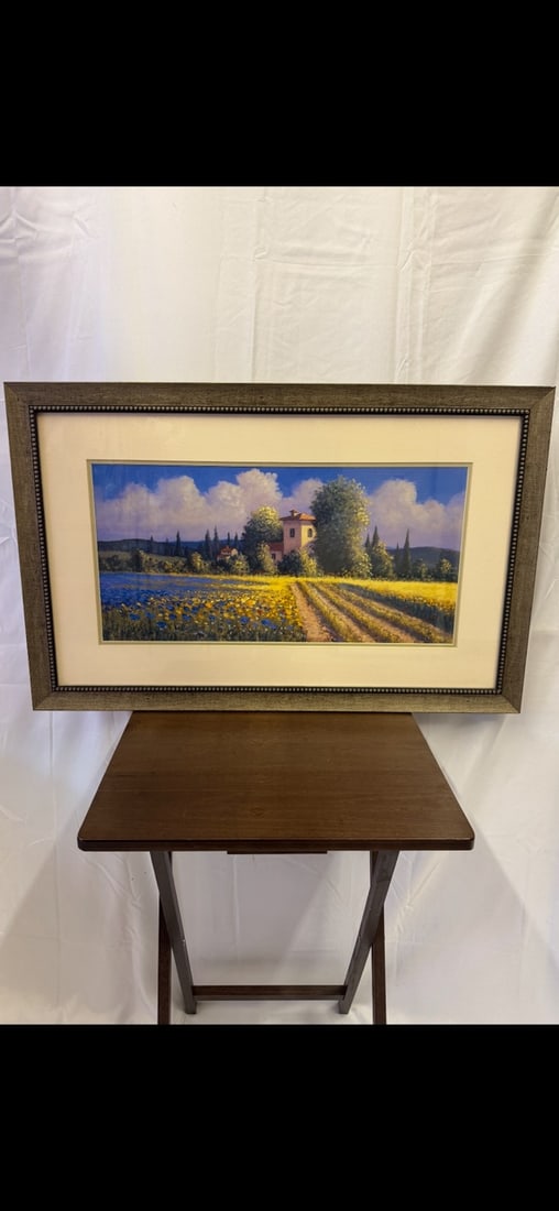 Summer Fields II David Short after: Summer Fields II or Summer Villa by artist David Short. Framed with double matting. Sold After. These are part of the estate sale and we do not have a COA. All lots offered in our auctions are sold st