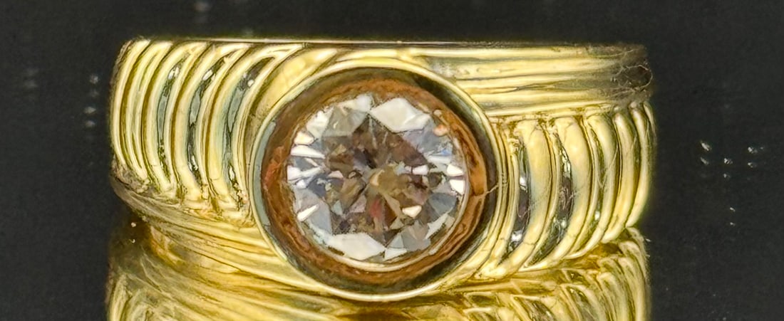Men's 1.00ct Natural Diamond Solitaire Ring | 14k Yellow Gold (13.4g) (1 of 5)