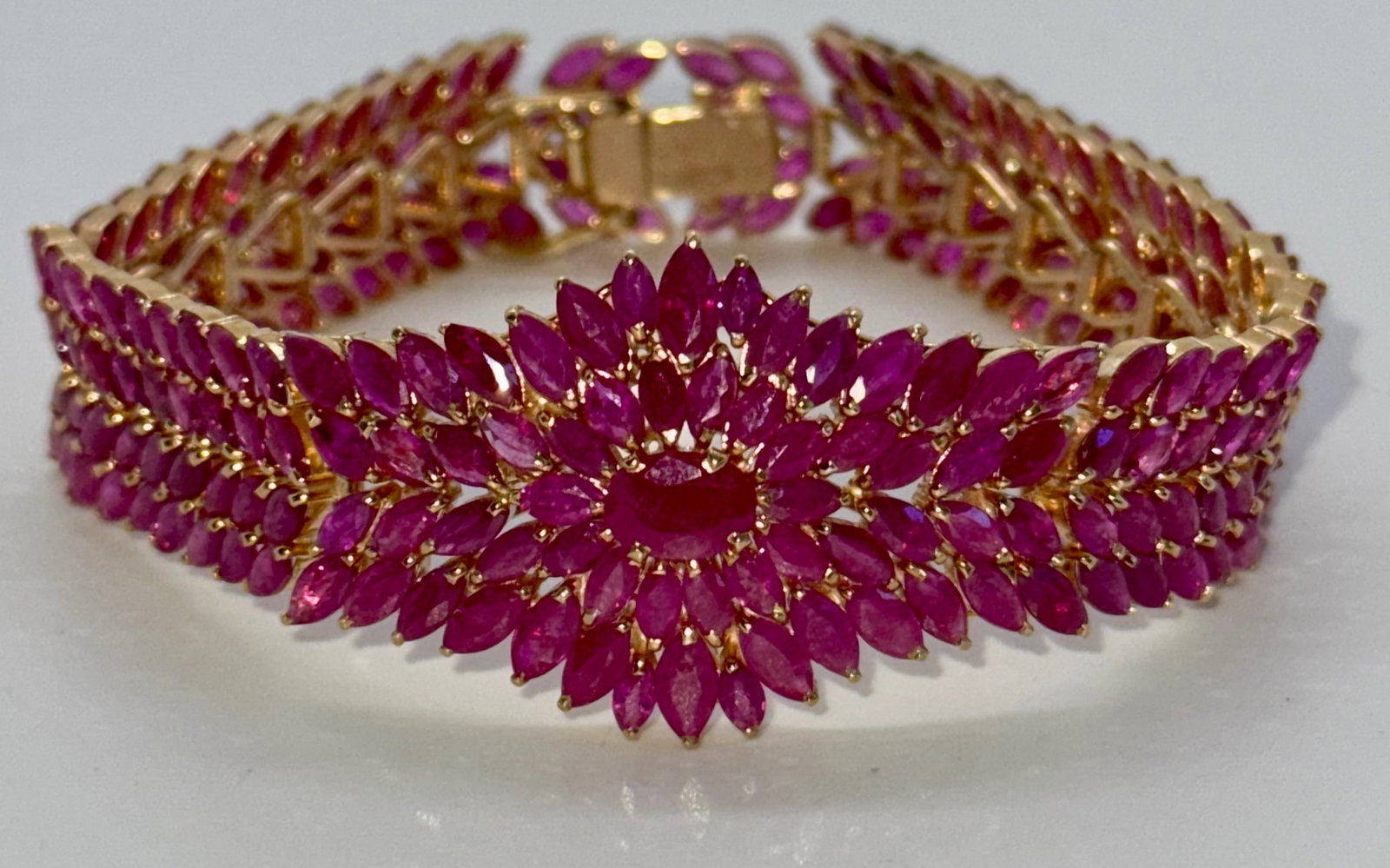 Ladies’ 14K Yellow Gold Ruby Statement Bracelet | 17.5ctw (1 of 4)