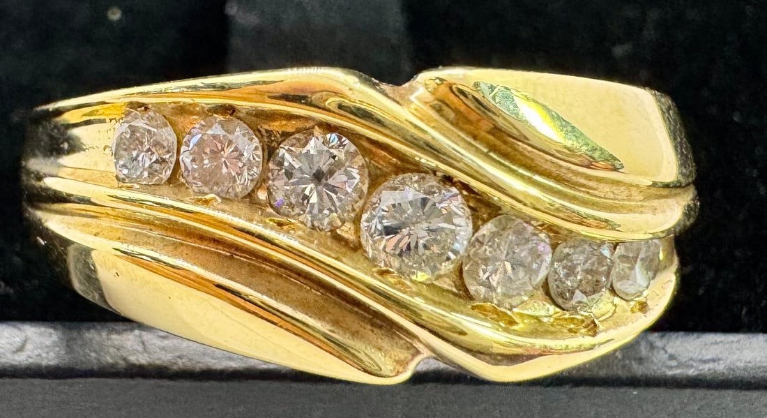 14K YELLOW GOLD 0.50CTW ROUND DIAMOND CHANNEL RING (1 of 3)
