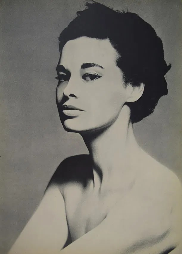 RICHARD AVEDON (1923-2004): Gloria Vanderbilt 1960's Print in colors mounted to archival board 14" x 10"