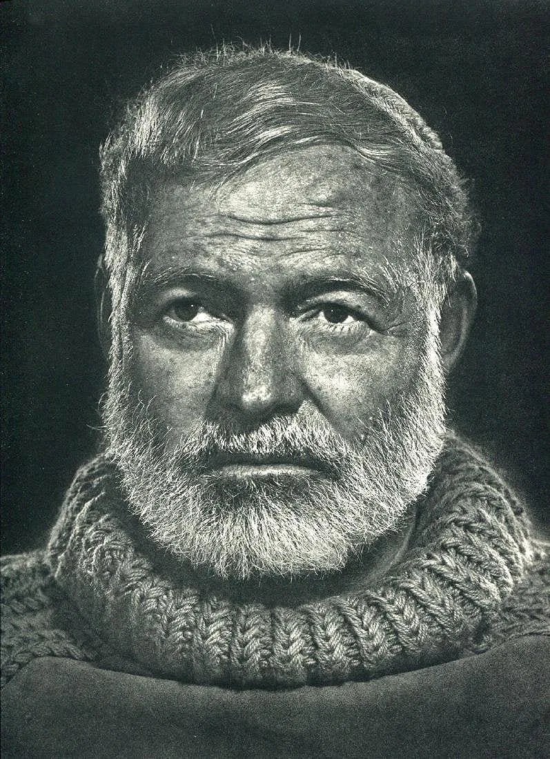 YOUSUF KARSH (1908-2002): Ernest Hemingway 1950's-1960's Printed in colors mounted on archival board 12" x 9"