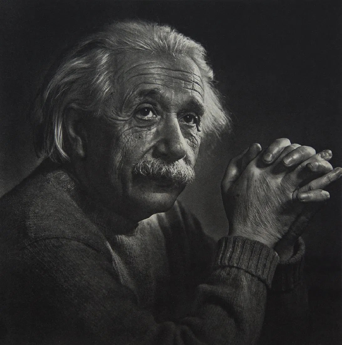 YOUSUF KARSH (1908-2002): Albert Einstein (Portrait) c. 1970's Printed in colors mounted on archival board 9" x 9"