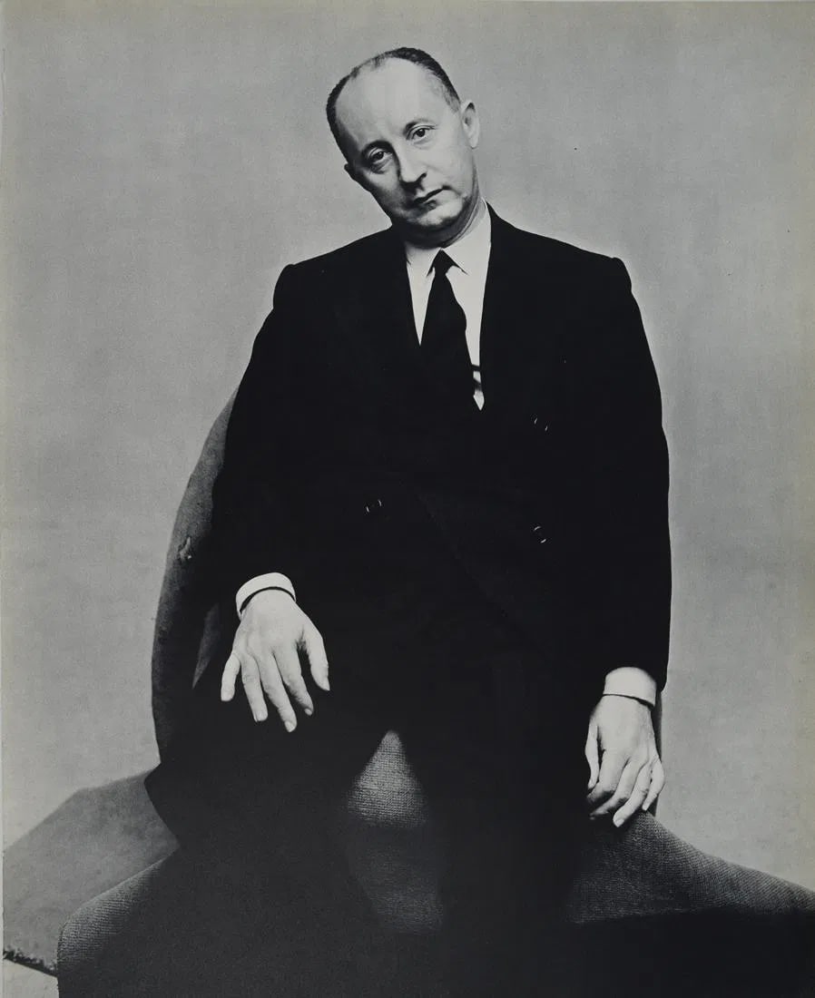 IRVING PENN (1917-2009): Christian Dior, New York, 1947 c. 1960 Printed in colors mounted on archival board 4" x 3 1/4"