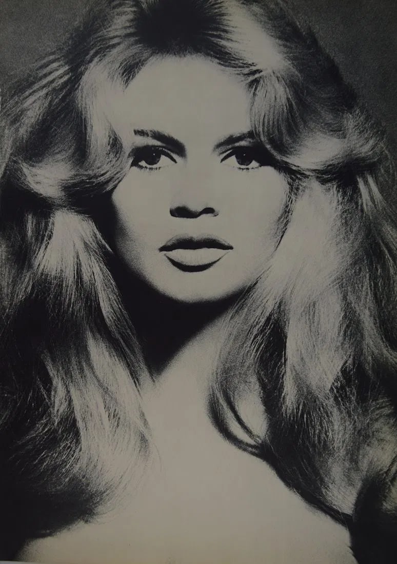 RICHARD AVEDON (1923-2004): Brigitte Bardot, Printed in colors mounted on archival board 14" x 10"