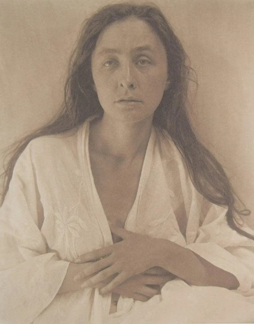 ALFRED STIEGLITZ (1864-1946): Georgia O' Keeffe Printed in colors mounted on archival board 9" x 6 3/4"