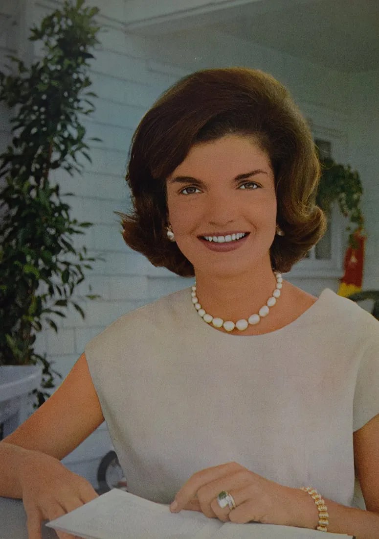 ALFRED EISENSTAEDT (1898-1995): Jacqueline Kenndy 12 1/2 x 9" Printed in colors mounted on archival board