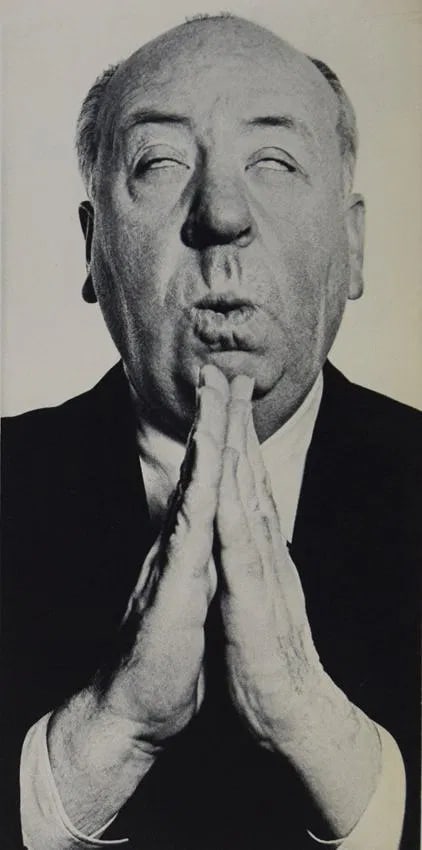 RICHARD AVEDON (1923-2004): Alfred Hitchcock Printed in colors mounted on archival board 7" x 3 1/2"