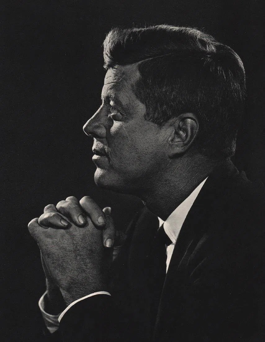 YOUSUF KARSH (1908-2002): John F. Kenndy Printed in colors mounted on archival board 11 1/2" x 9"