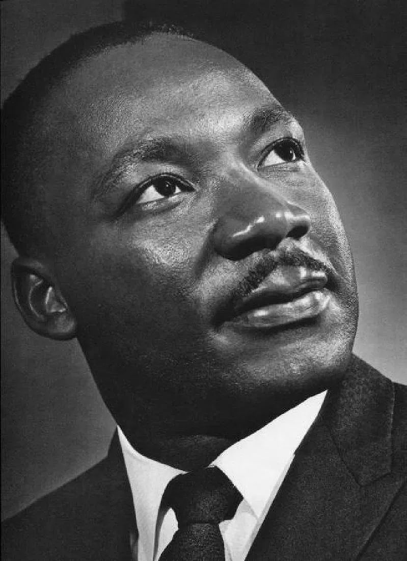 YOUSUF KARSH (1908-2002): Martin Luther King Printed in colors mounted on archival board 12" x 9"